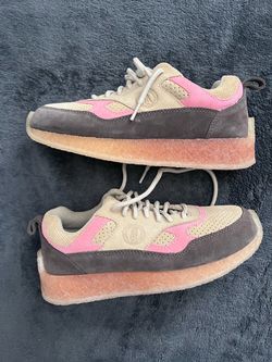 Clarks Suede Crepe Sole Sneakers Pink Browno