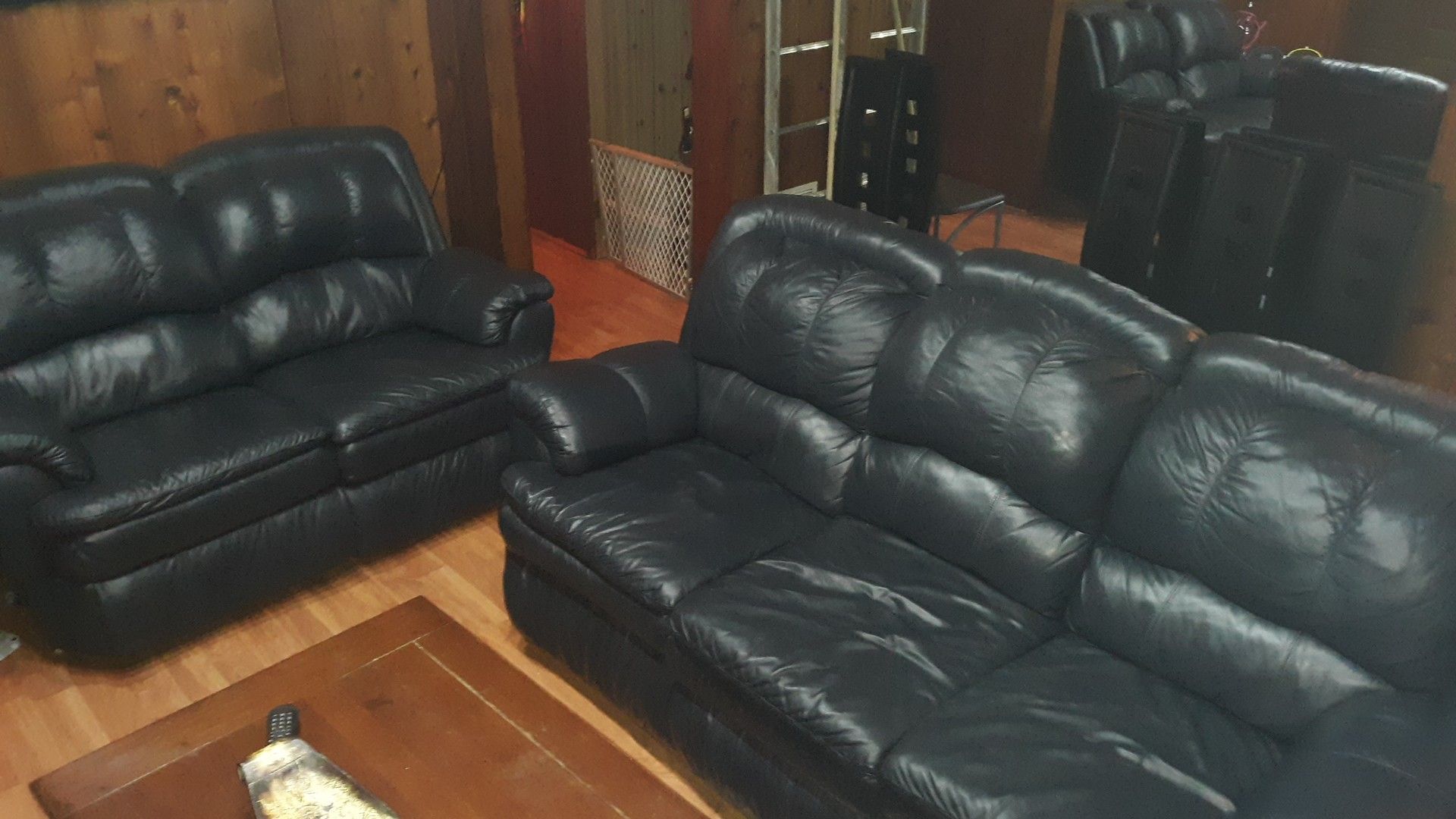 Leather couch and love seat