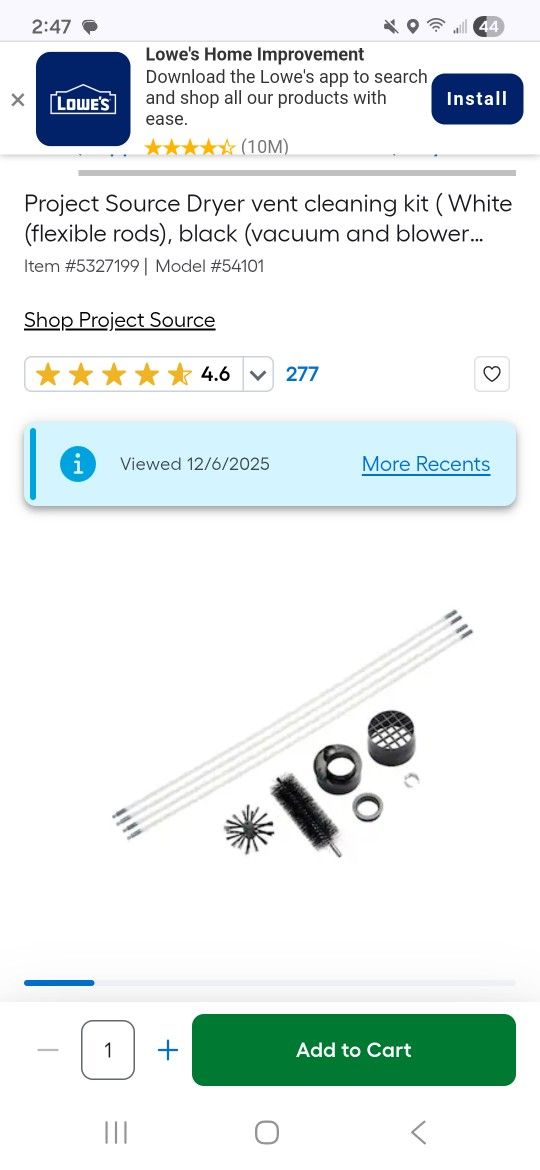 Dryer Vent Cleaning Kit