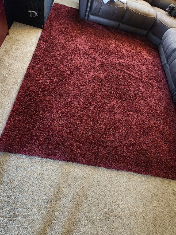 8x10 Maroon Shag Area Rug