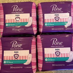 4 Poise Pads Packs (everything $12)
