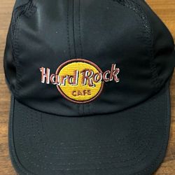 Hard Rock Cafe Nassau Bahamas Jet Black w/ Logo Vented Hat Cap Strap Back