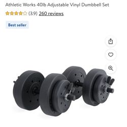 Adjustable Vinyl Dumbbell Weight Set - 40 lbs