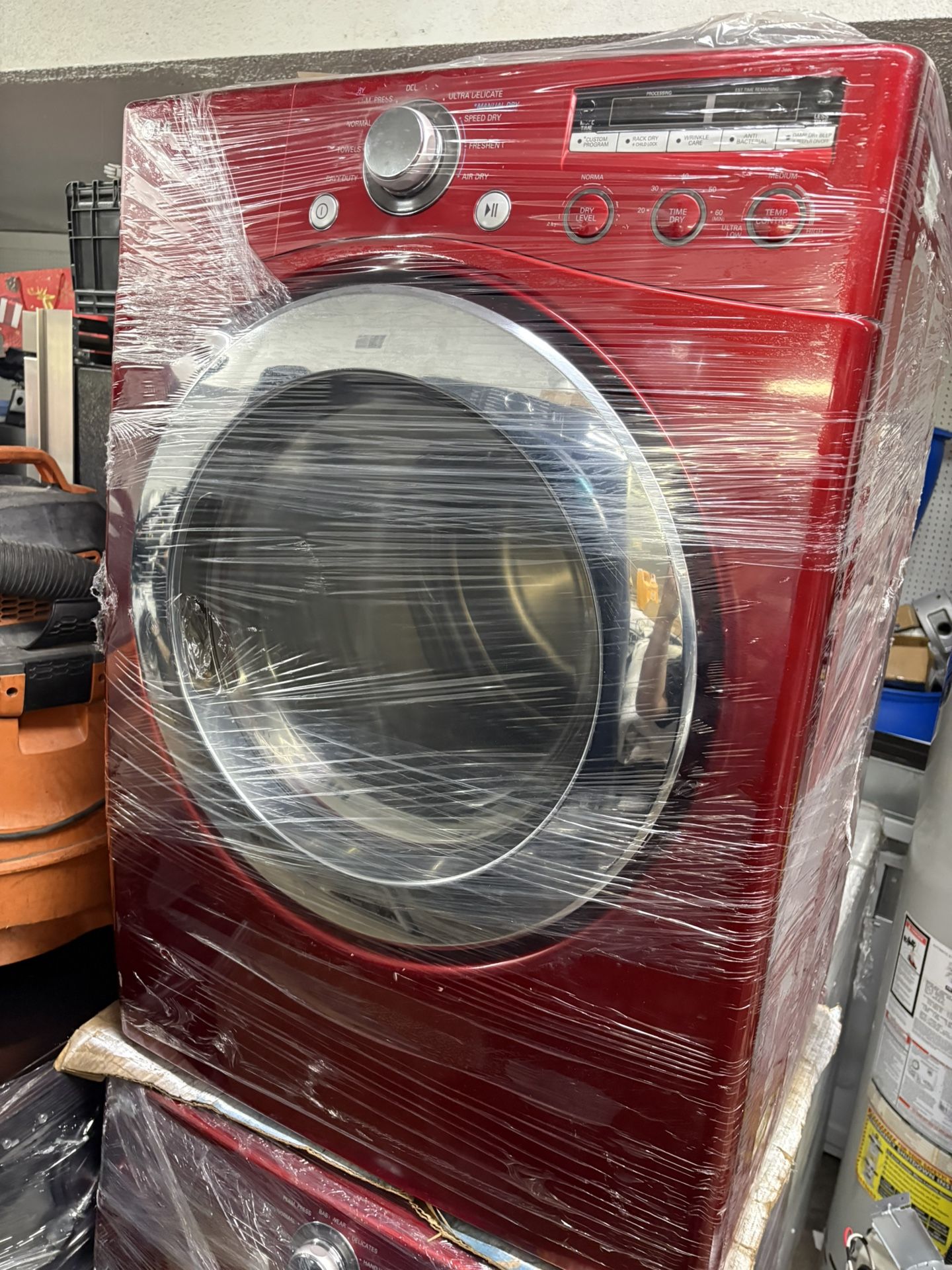 Lg set Washer And Gas Dryer Front Load “cherry Red”