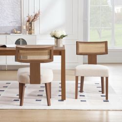 4 LINEN/IVORY DINING CHAIRS