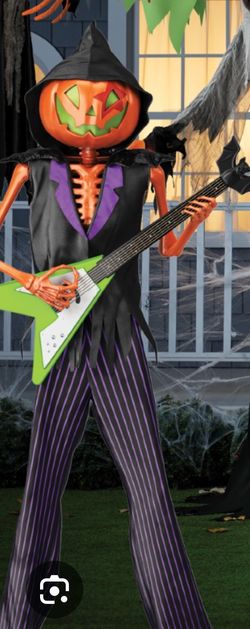 Halloween Pumpkin Skeleton Rocker Decoration
