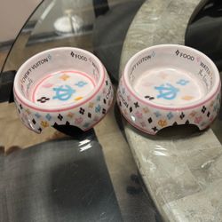 Chewy Vuitton Doggie Bowl 2 Pieces