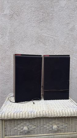 Panasonic speakers & vintage dresser