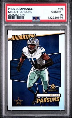 2025 Panini Luminance Micah Parsons Animation #16 PSA 10