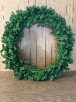 Very large unlit Christmas wreath