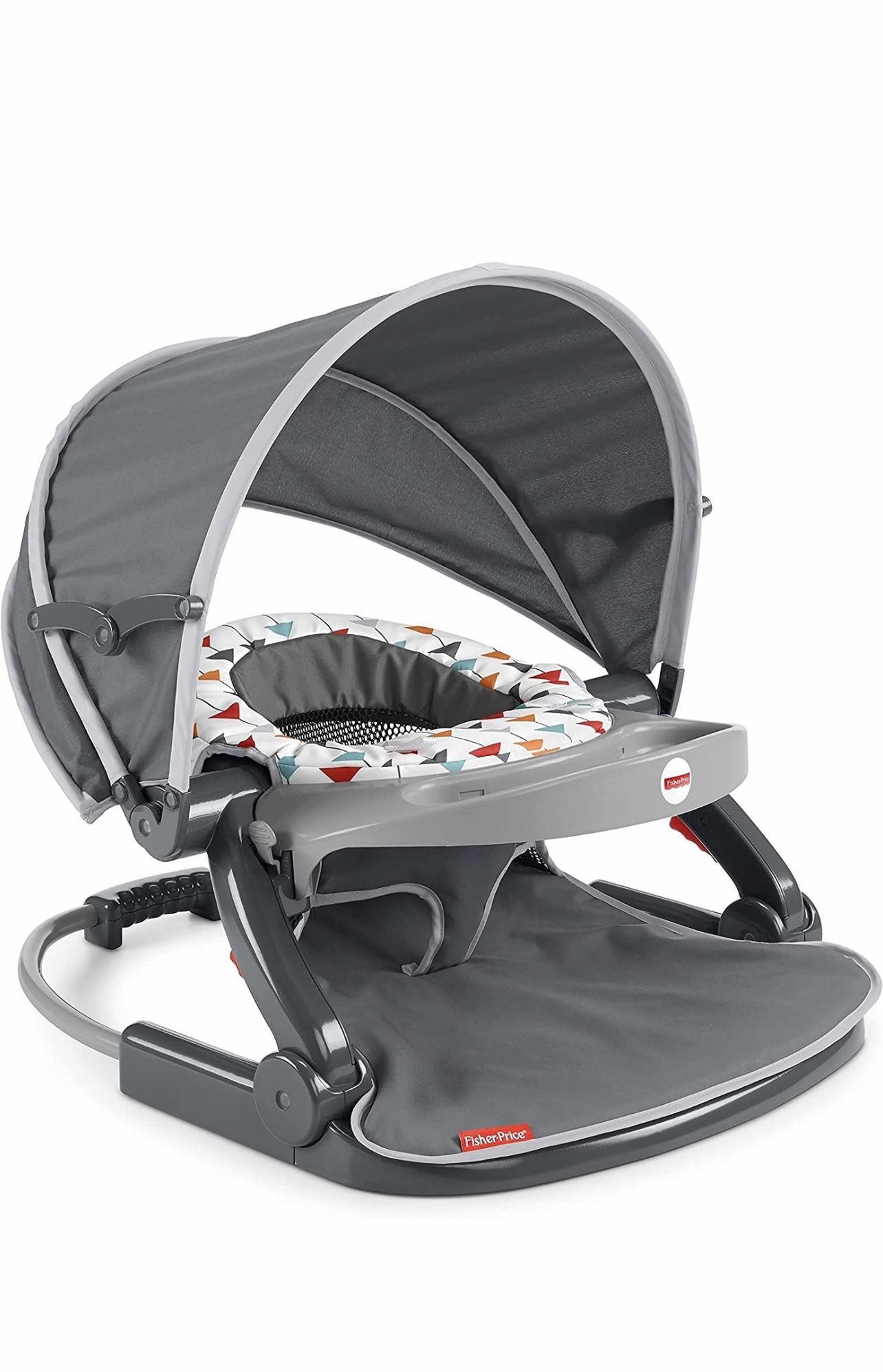 Fisher-Price On-the-Go Sit-Me-Up Floor Seat Arrows Away, Travel Baby Chair for indoor and outdoor us