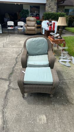 Sunbrella Wicker Patio Chair Ottoman