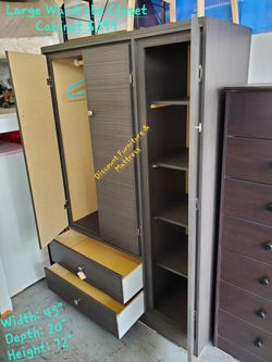 New Large Wardrobe Shelving Storage Closet Cabinet Available In Other Colors 