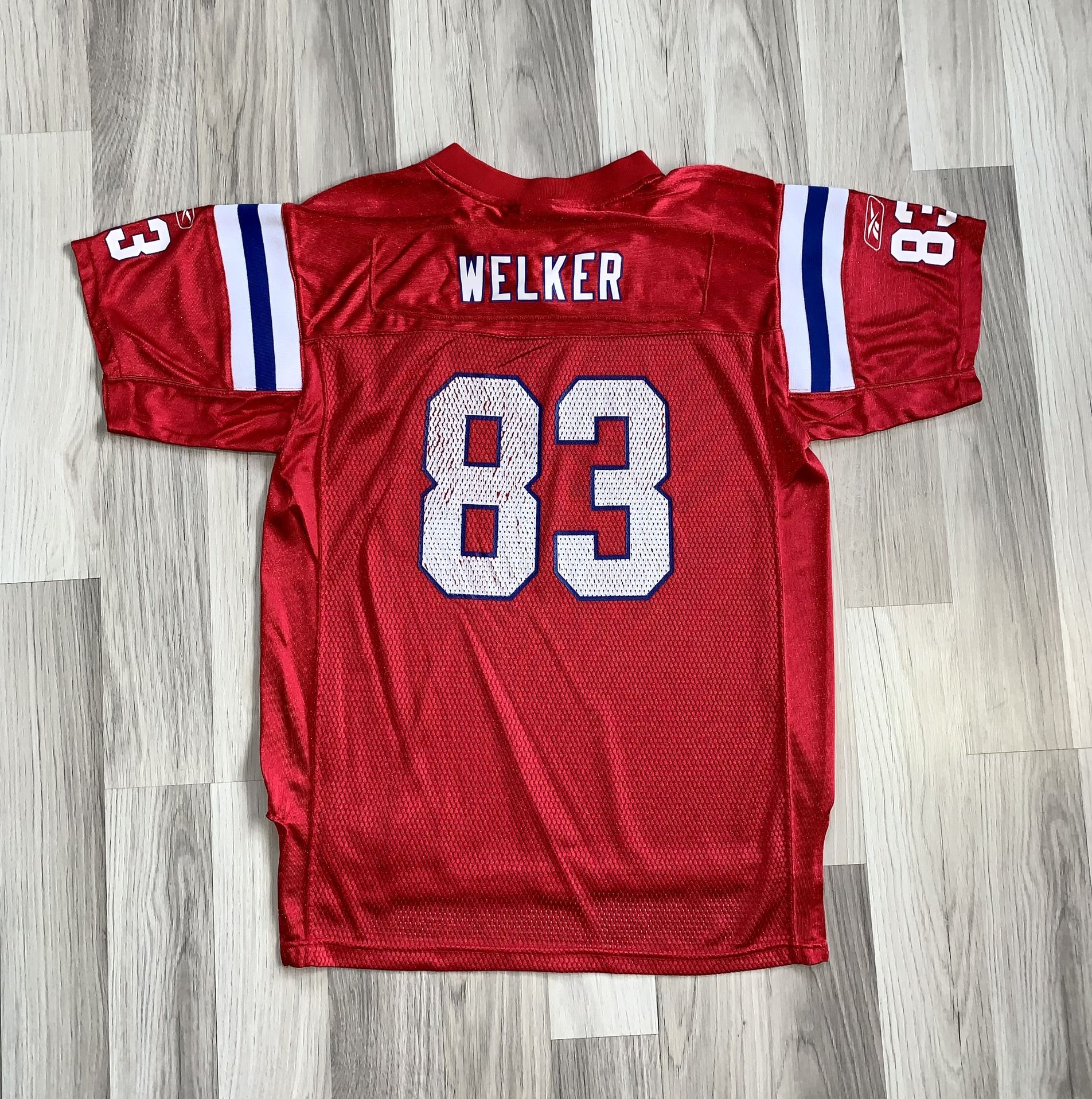 Vintage New England Patriots Wes Welker NFL Reebok Youth Jersey. Size Youth XL. Overall Good Condition (Has Cracking On Back Numbers) See All Pics 