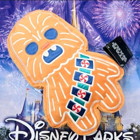 DisneyParks Star Wars Holiday Gingerbread Chewbacca Plush NWT