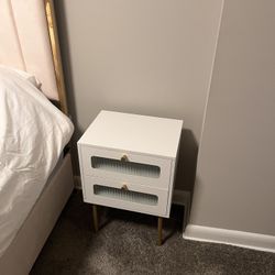 End Table - White N Gold 