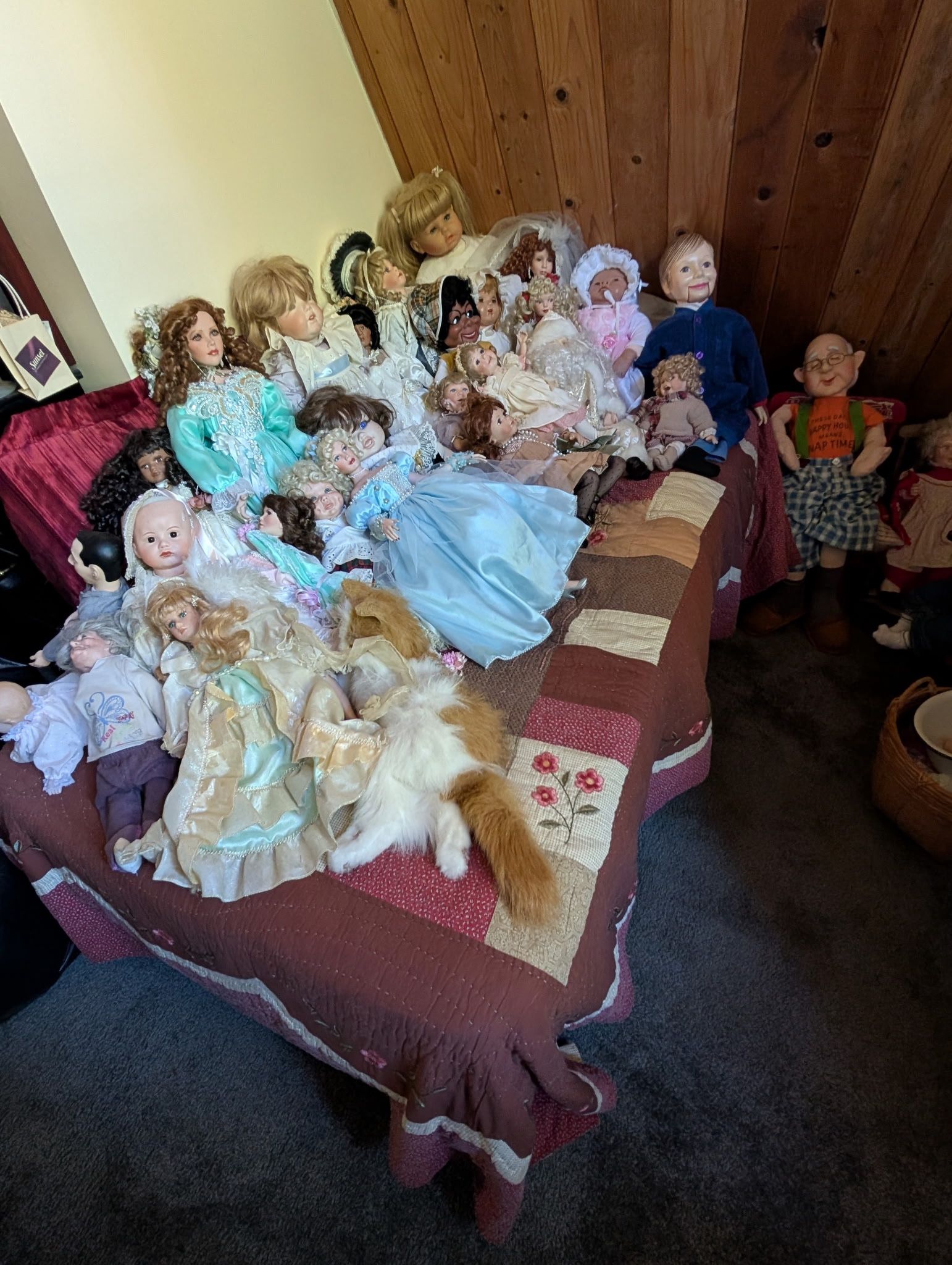 Entire lot of vintage porcelain dolls OBO