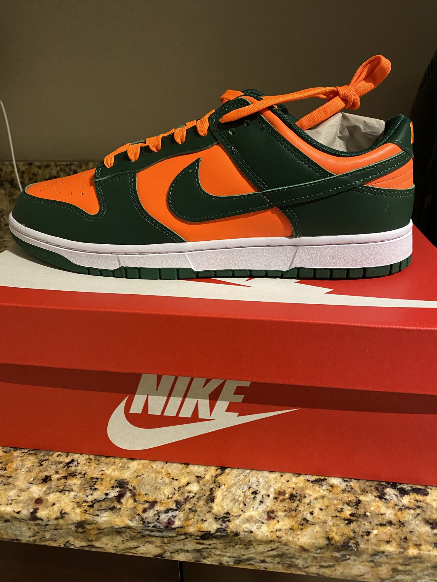 Nike Dunk Low Miami Hurricanes 🔥 Size 13 Brand New 
