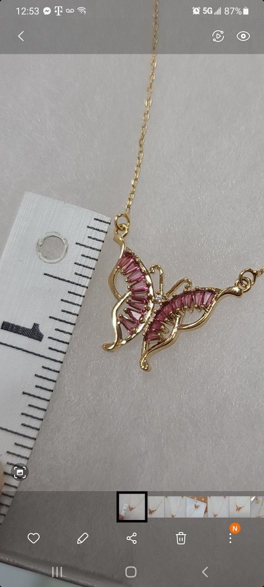 Earrings And Necklace BUTTERFLY 🦋 PINK