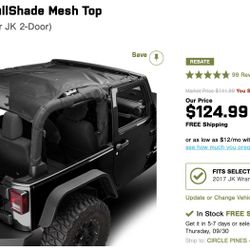 Jeep Wrangler FullShade Mesh Top