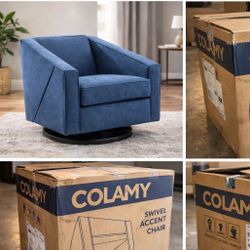 Blue swivel accent chair – Wayfair (open box)