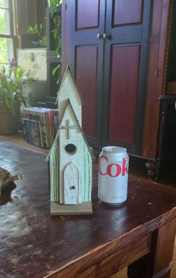 Y2K Artisan Wood & Metal Church Birdhouse