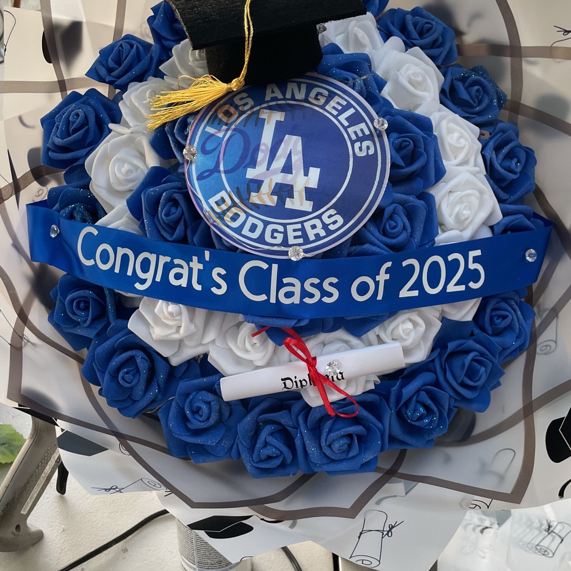 Dodgers Graduation Forever Flower Arrangement