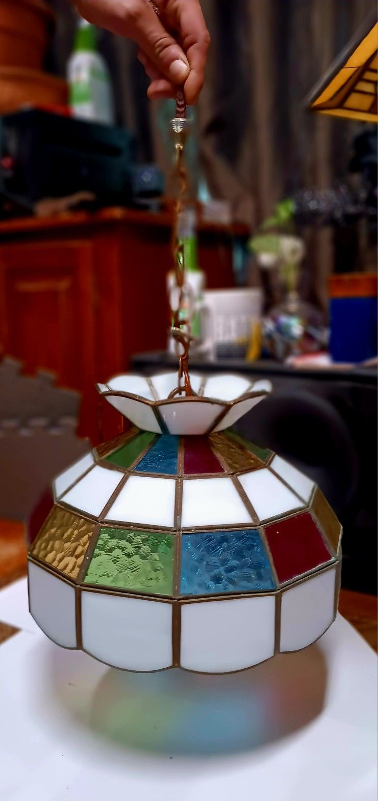 Mid 20th Century Hanging Pewter Lamp