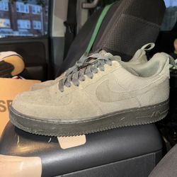 Nike Air Force 1 Low Utility 07 Olive Canvas Size 10.5 Pre Owned Like New 