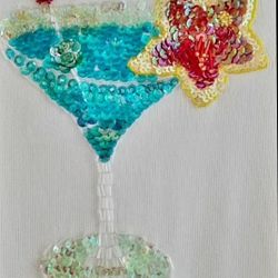 Sequin Martini Glass Shirt