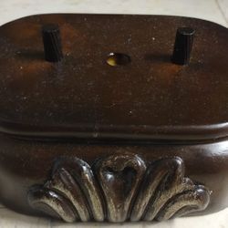 2 Wooden Top, 6 1/2 X 4 1/2 Decorative Ends For Statues, Thickness 2 1/2 Inches 