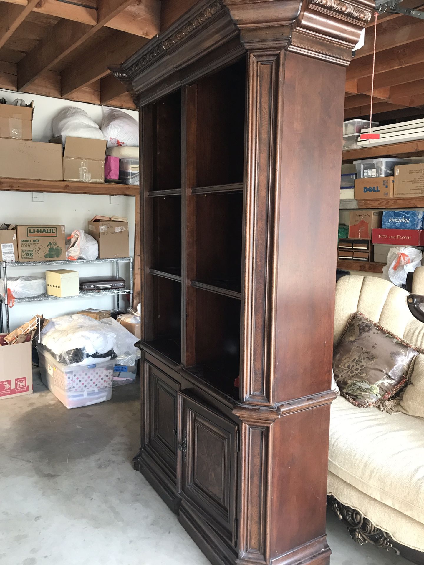 Wood Bookshelves $175 each , $300 BOTH elegant book cases HEAVY DUTY and hutches