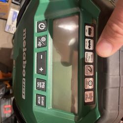 metabo 18v airinflator up to 160 psi like new this is tool only doesn’t come with battery see details below  This is battery operated but can also be 