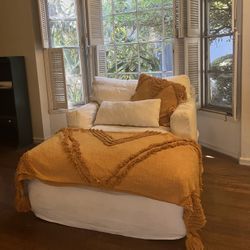 White Sofa / Chaise (Pillows and Blankets also available!)