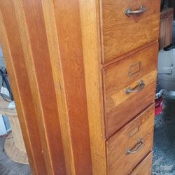 Vintage Solid Wood Advance System 4 Drawer Vertical File Cabinet