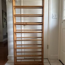Freestanding Shoe Storage Rack Wood with Top Shelf