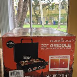 Blackstone 22” Tabletop Griddle With Hood — New; Never Used