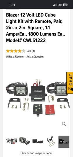 Blazer 12V LED Cube Light Kit with Remote