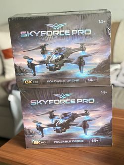 Skyforce Pro 8K HD Foldable Drone, 5G WiFi, Up to 3 Hour Flight Time *NWT*