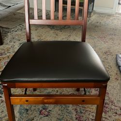  4  Wood Folding Chairs