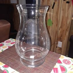 Large 14" Clear Glass Vase, 15. 