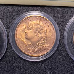 1949 Swiss 20 Franc Gold