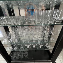 Black Glass Shelves/Armoire 6 Tier