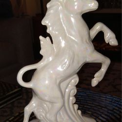 Vintage Iridescent Unicorn Figurine 