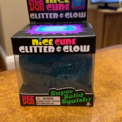 Nee Doh Nice Cube Glitter & Glow Squish Purple 