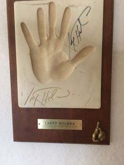 Larry Holmes hand printed frame with signature