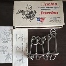 1993 Uncles Puzzles Metal Detanglement Puzzle