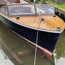 1956 lyman 18.5' wooden classic day boat