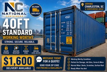 40FT WWT Shipping Container – Charleston, SC – $1,600