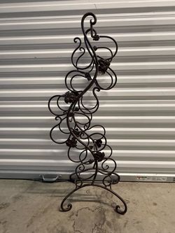 Victorian Wrought Iron 12-Bottle Wine Rack – $40 OBO